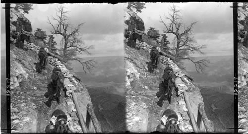 Descending Copper Mine Trail showing distance North Rim, Grand Canyon