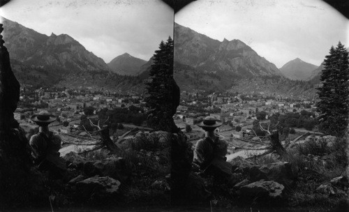 Ouray the gem of the Rockies looking E.S.E. toward Mt. Abram