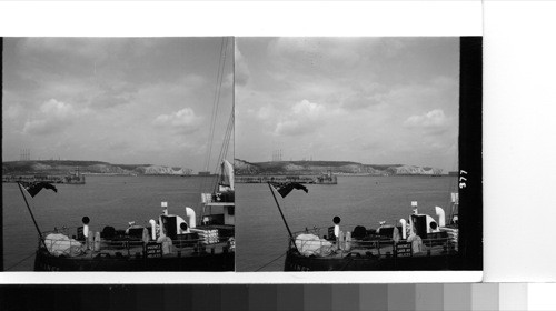 Dover: the "white cliffs" of Dover--looking toward the east cliffs from across Dover harbor