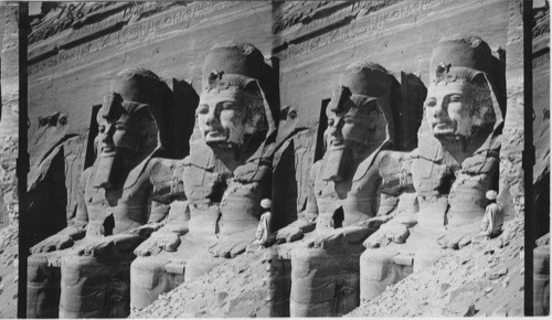 Statues of Rameses II before Temple of Abu-Simbel, Egypt