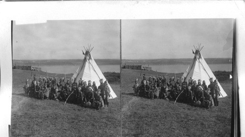 The Indian Wigwam and Residents. Quebec, Canada