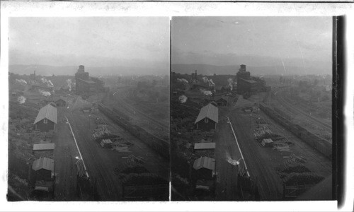 View over coal mine, breaker and surroundings, Anthracite Mines, Pennsylvania