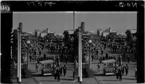 South on Midway from Vienna Cafe. A Century of Progress, Chicago, 1933