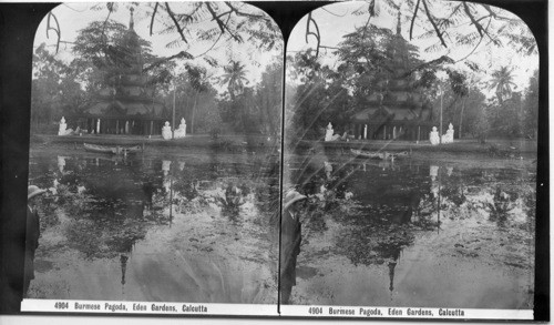 Inscribed in verso: 4904 Burmese Pagoda, Eden Gardens, Calcutta