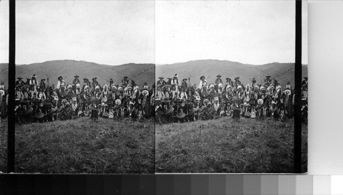 Salish Indians at War Dance. Western Montana