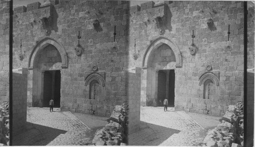 Bab-en-nahi Dahud or Jion Gate city of Jerusalem, Palestine