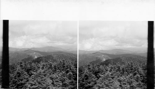 Looking toward Tennessee from the Observation Tower on the Top of Clingmna's Dome. (Great) Big Smoky Mts. N.C