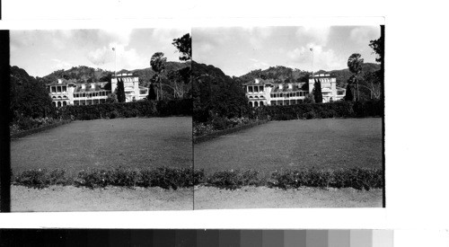 British West Indies - Island of Trinidad - Port-of-Spain: Government House and official residence of the governor of Trinidad fronts on Queen's Park Savannah at the entrance to the botanic gardens