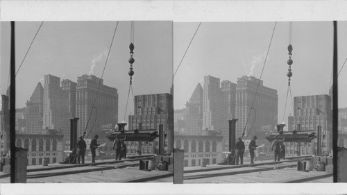 On the 22nd story of a N.Y. Skyscraper in construction at 111 John St. in Lower N.Y. , N.Y. City