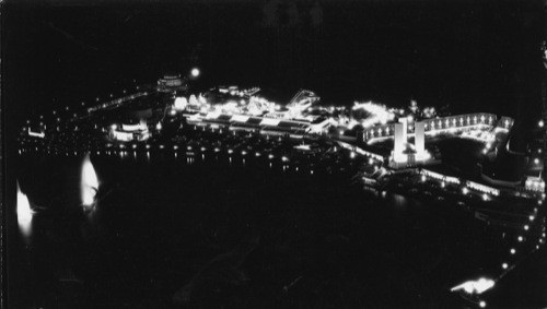 Northerly Island from top of West sky Ride Tower, century of Progress