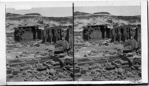 The Rameseum, Mortuary Temple of Ramses II. N. W. to Cliffs, Thebes, Egypt