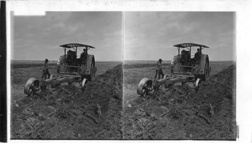 Breaking soil with 40 H.P. three plow tractors - Taft's Ranch, near Gregory, Texas