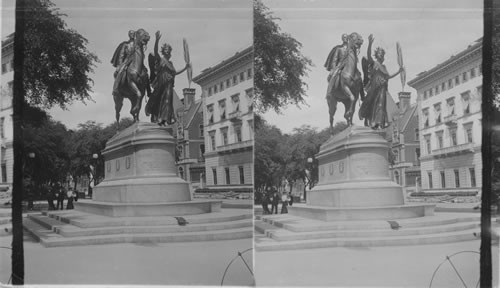 Fifth Ave. and 59th Street. At Entrance to Central Park. N.Y. by St. Gaudeur?