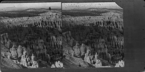 North from Inspiration Point. Bryce Canyon National Park. Utah. Sunset & sunrise points in upper right-hand corner