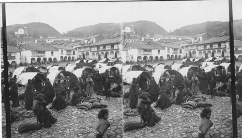 Peru? Selling potatoes in their native land. Cuzco. Peru