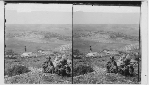 From Mizpah north over the terraced hill of Gibeon to distant Ramallah. Palestine