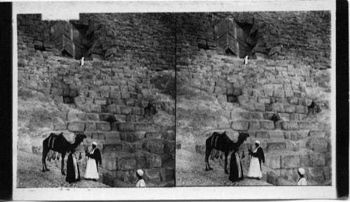 Entrance to Great Pyramid, the Sepulcher of Khufu. Egypt