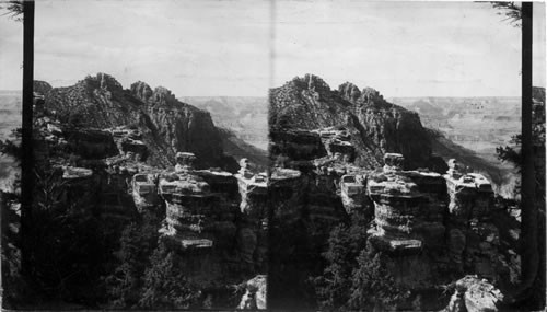 The "Three Castles" west from Hance's Cave. Ariz