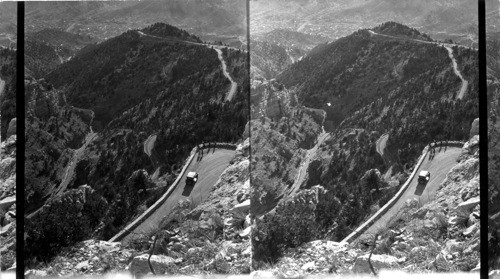 Looking south from near Cave of the Winds to Williams Canyon, Manitou in the distance