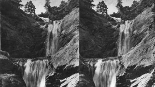 From Light to Shadow. Upper three of the Seven Falls, Colo. (west of Colorado Springs). Good