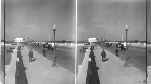 Lincoln Memorial from the Arlington Bridge. Wash. D.C