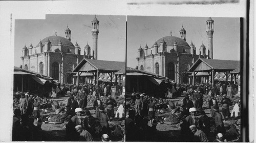 Vegetable market before a mosque at Konia. (Iconium) Bibical Asia Minor