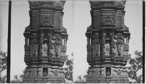 Detail of a Hindu temple Benares (?) India, India