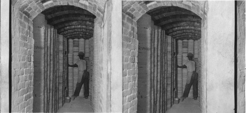 Interior of a "biscuit kiln," where china ware receives its first firing, "Lenox Inc." makers of fine china ware, Trenton, N.J