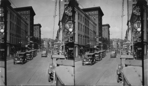 N.E. on St. Charles street from near Perdido St. (St Charles Hotel at left) New Orleans, La. [Shalimar Grotto Southern Blue Print Company]