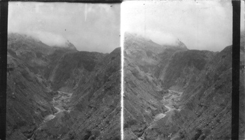 Hot mud reservoir, head of Rivere Seche below crater Pelee, Martinique, F.W.I