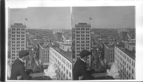 Looking down Robinson Street from Colcord Bldg. Oklahoma City, Okla