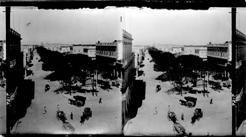 Overlooking the Prado showing Morro Castle, Havana. Cuba