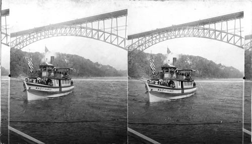 Maid of the Mists under Suspension Bridge. Niagara, N.Y