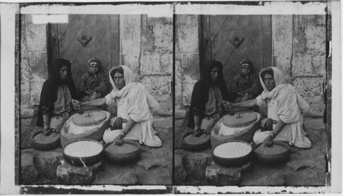 Women Grinding at the Mill. Palestine