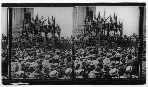 "Our earnest prayer is that God will graciously vouch safe prosperity, happiness and peace to all our neighbors and like blessings to all the peoples and powers of the earth." The last words of President McKinley's address. Pan American Exposition