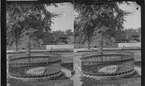 Plymouth Rock. Plymouth, Mass. (obsolete) [shows old holding area for rock]