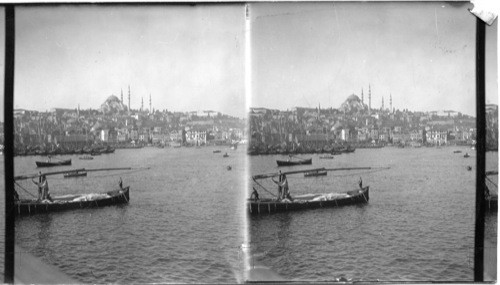 Suleiman Mosque from Galata Bridge, Constantinople, Turkey