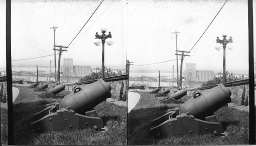 Rows of Cannon, Guns and Balls. Quebec. Canada