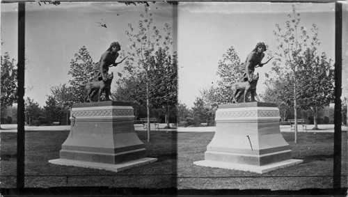 Indian and Dog (Bronze Statue) Central Park, N.Y