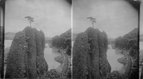Pillars of Hercules and Bridal Veil Heights, Columbia River, Ore