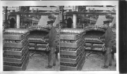 Removing Milk Bottles from the Annealing Ovens, Sapupla, Okla