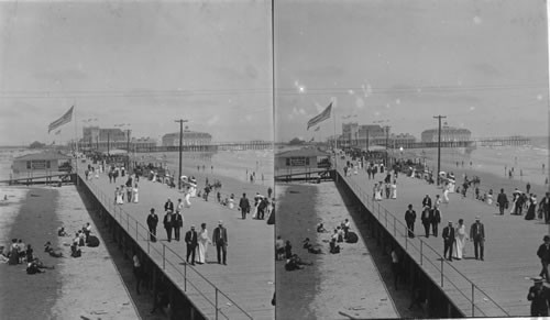 The board walk and new pier, Wildwood, N.J