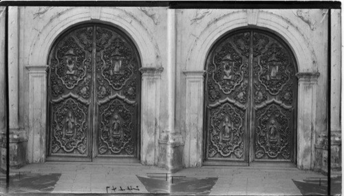 Beautiful carved doors St. Augustine Church, Manila, P.I