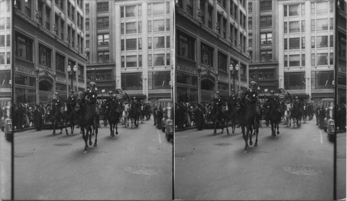 Parade advertising annual horse show for police benefit fund, Kansas City