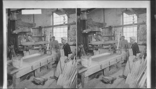 Working a polishing machine on a marble slab. Vermont