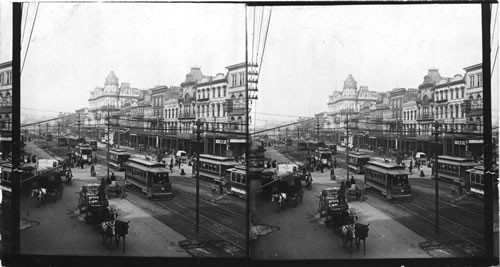 Canal street , the main thoroughfare of New Orleans. La