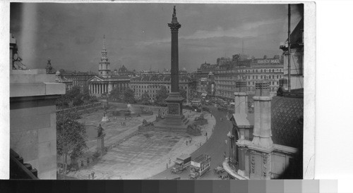 Trafalgar Square and Nelson Monument. London, Eng