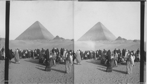 Arab villagers at the graves of their dead, Egypt