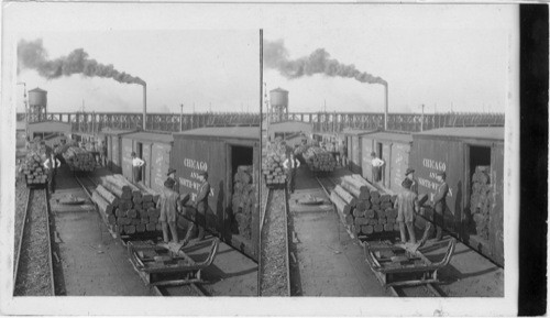 Overlooking yards and plants of Chicago and North Western Wood Preserving Co. Escanaba, Mich