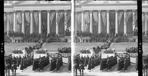 Inauguration of President Roosevelt - The President, members of Supreme Court and Diplomatic Corps arriving at the Inaugural Stand. Washington, March 4, 1905